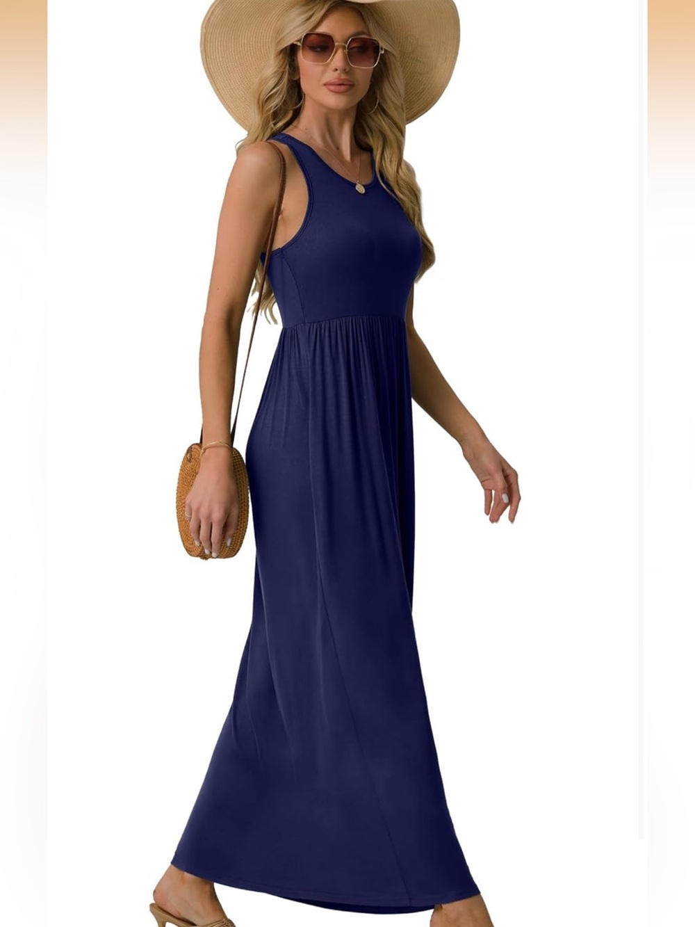 Navy Sleeveless Maxi Dress - Picture 3 of 10